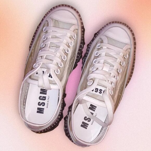 MSGM Clear PVC Chunky Sneakers - Picture 2 of 4